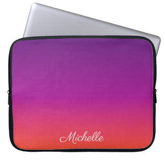 Purple, pink and orange gradient ombre laptop sleeve