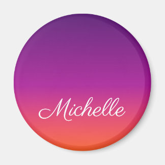 Purple, pink and orange gradient ombre magnet