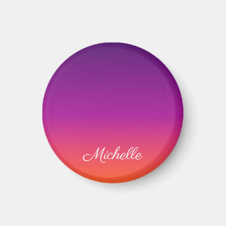 Purple, pink and orange gradient ombre magnet