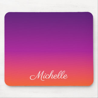 Purple, pink and orange gradient ombre mouse pad