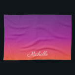 Purple, pink and orange gradient ombre tea towel<br><div class="desc">Purple,  pink and orange gradient ombre</div>