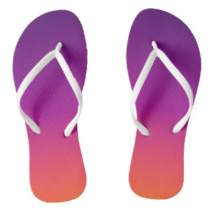 Purple, pink and orange gradient ombre thongs
