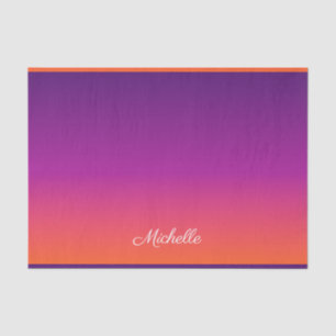 Purple, pink and orange gradient ombre tissue paper
