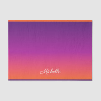 Purple, pink and orange gradient ombre tissue paper