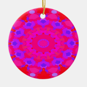Purple, Pink and Orange Mandala Ceramic Ornament
