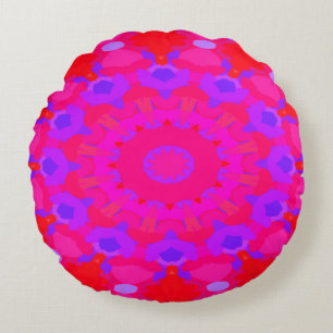 Purple, Pink and Orange Mandala Round Cushion