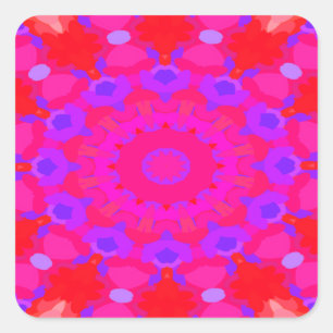 Purple, Pink and Orange Mandala Square Sticker