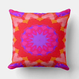 Purple, Pink and Orange Starburst Cushion