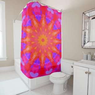 Purple, Pink and Orange Sun Rays Shower Curtain