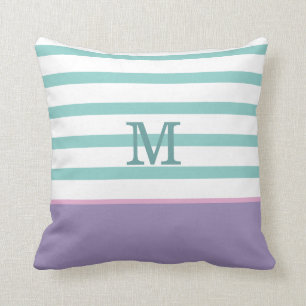 Purple, Pink and Teal Monogram Cushion