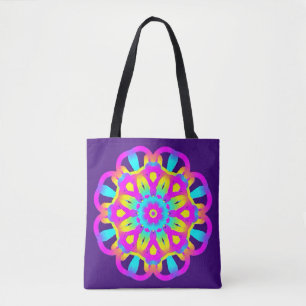 Purple, Pink and Yellow Tie Dye Tote Bag