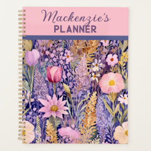 Purple, Pink and Yellow Wildflower Gardens Planner