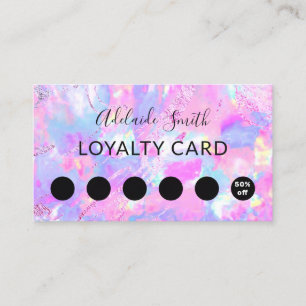 purple pink aqua opal gemstone business card