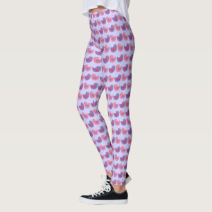 Purple Pink Bird Lovebird Animal Print Love Dove Leggings