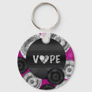 Purple Pink Black 3D Vape Heart Key Ring