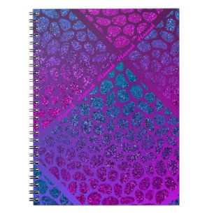 Purple, Pink, & Blue Modern Mosaic Asymmetrical Notebook