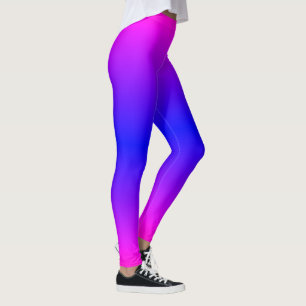 Purple Pink Blue Neon Gradient Ombre Elegant Leggings