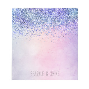 Purple Pink Blue Ombre Glitter Notepad