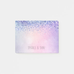 Purple Pink Blue Ombre Glitter Post-it Notes