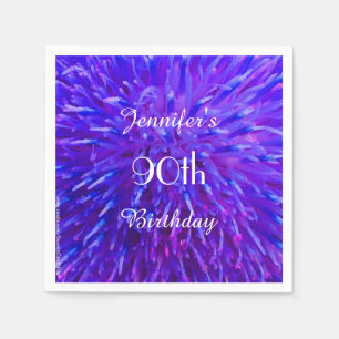 Purple Pink Blue Paper Napkins 90th Birthday Party