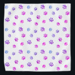 Purple Pink Blue Paw Prints Pattern Bandana<br><div class="desc">Show how much you love animals with this cute and girly purple,  pink and blue paw print patterned bandanna. Bet your pet will look adorable wearing it too!</div>