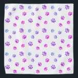 Purple Pink Blue Paw Prints Pattern Bandana<br><div class="desc">Show how much you love animals with this cute and girly purple,  pink and blue paw print patterned bandanna. Bet your pet will look adorable wearing it too!</div>