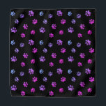 Purple Pink Blue Paw Prints Pattern Black Bandana<br><div class="desc">Show how much you love animals with this cute and girly purple,  pink and blue paw print patterned bandanna. Bet your pet will look adorable wearing it too!</div>