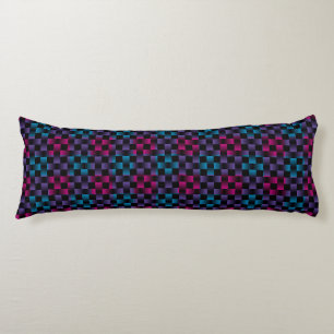 Purple Pink Blue Plaid Chequered Weave Pattern Body Cushion