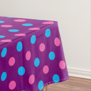 Purple Pink Blue Polka Dot Pattern Tablecloth