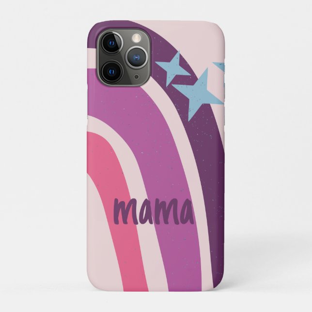 Purple Pink Bohemian Rainbow Personalised mama Case-Mate iPhone Case (Back)