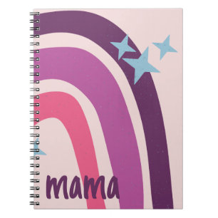 Purple Pink Bohemian Rainbow Personalised mama Notebook