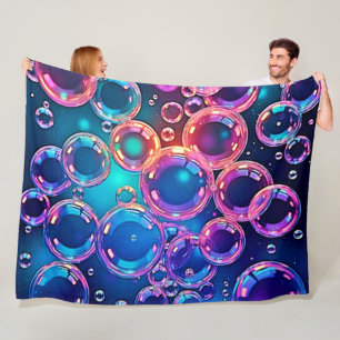 Purple Pink Bubble Magic Fleece Blanket