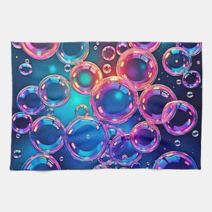 Purple Pink Bubble Magic Tea Towel