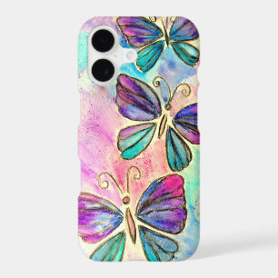 Purple Pink Butterflies iPhone Case