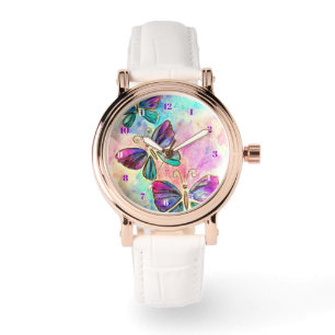 Purple Pink Butterflies Watch
