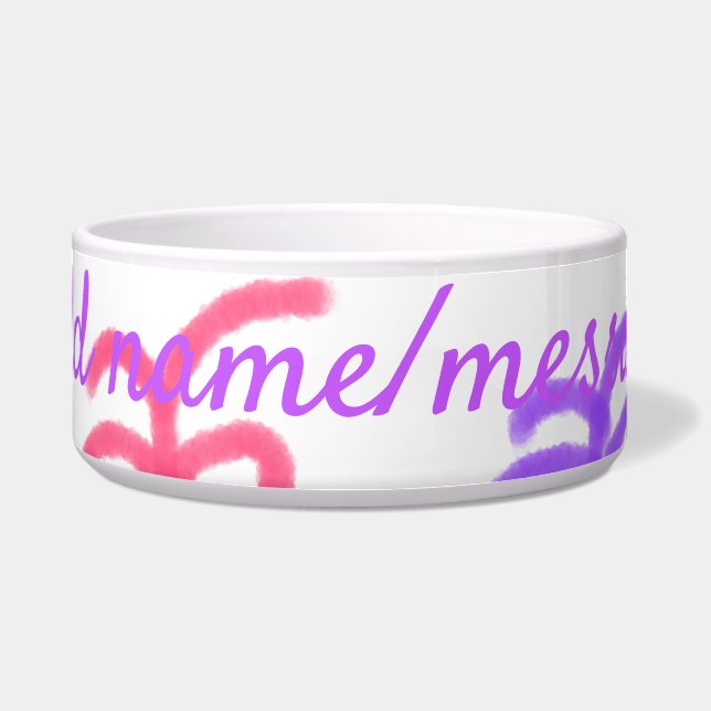 Purple pink butterfly doodle pattern add name text (Front)