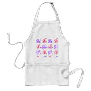 Purple pink butterfly doodle pattern add name text standard apron