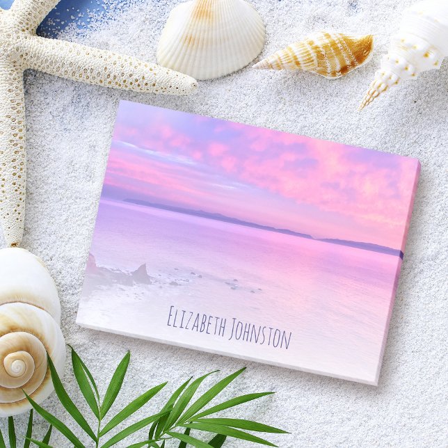 Purple Pink California Beach Sunset Photo Custom Post-it Notes (Creator Uploaded)