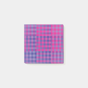 Purple Pink Checker Patchwork Pattern Post-it Notes