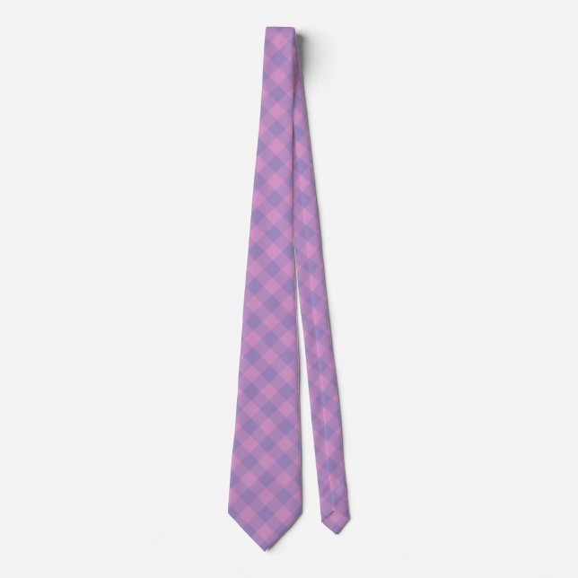 Purple Pink Checker Pattern Tie (Front)
