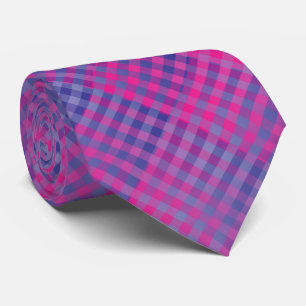 Purple Pink Chequered Abstract Pattern Tie