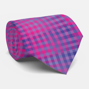 Purple Pink Chequered Abstract Pattern Tie