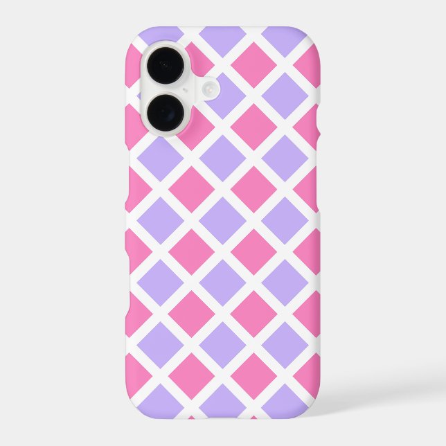 Purple Pink Chequered Diamond Pattern (Back)