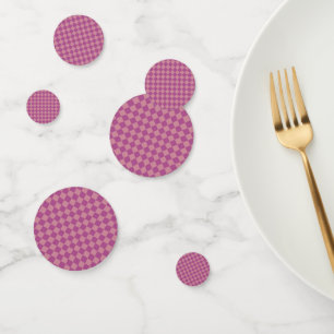 Purple Pink Chequered Diamond Pattern Confetti