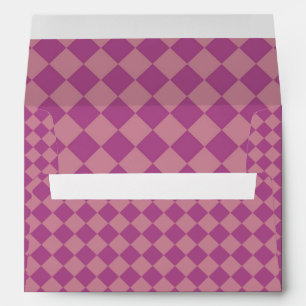 Purple Pink Chequered Diamond Pattern Envelope