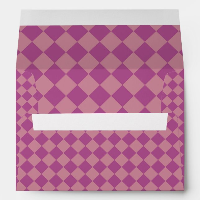 Purple Pink Chequered Diamond Pattern Envelope (Back (Bottom))