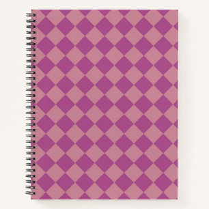 Purple Pink Chequered Diamond Pattern Notebook