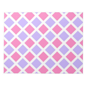 Purple Pink Chequered Diamond Pattern Notepad