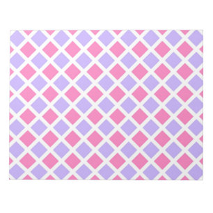 Purple Pink Chequered Diamond Pattern Notepad