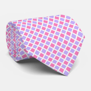 Purple Pink Chequered Diamond Pattern Tie